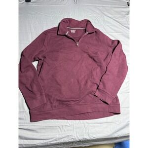 Croft & Barrow Quarter Zip Sweatshirt Mens XL Burgundy Good Easy Care Fleece